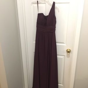 Mori Lee Plum Bridesmaid Dress Long Chiffon